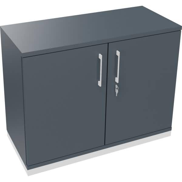 Flügeltürenschrank 2OH B1000xT442xH781 weiß/Lavagrau