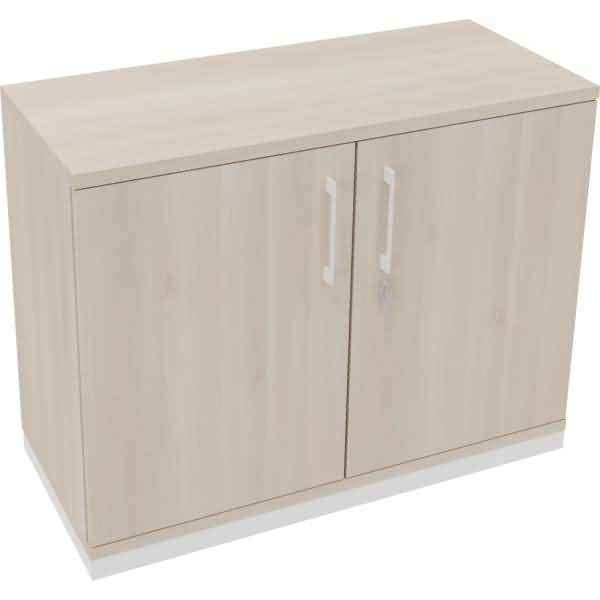 Flügeltürenschrank 2OH B1000xT442xH781 weiß/Akazie