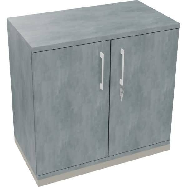 Flügeltürenschrank 2OH B800xT442xH781 silber/Beton