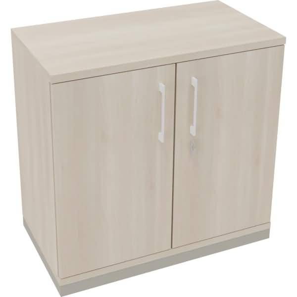 Flügeltürenschrank 2OH B800xT442xH781 silber/Akazie