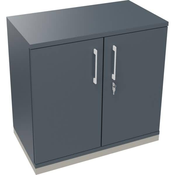 Flügeltürenschrank 2OH B800xT442xH781 silber/Lavagrau