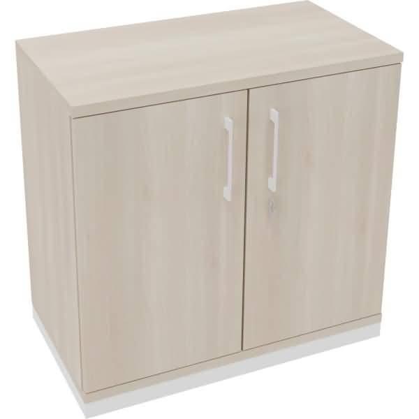 Flügeltürenschrank 2OH B800xT442xH781 weiß/Akazie