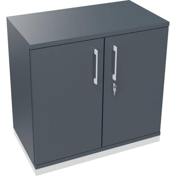 Flügeltürenschrank 2OH B800xT442xH781 weiß/Lavagrau