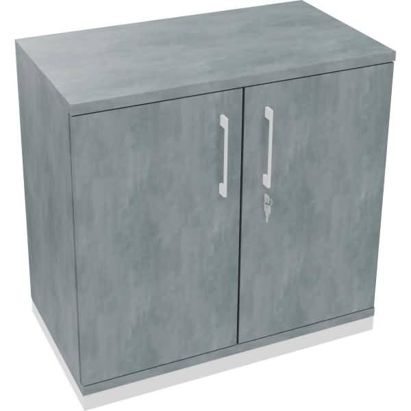 Flügeltürenschrank 2OH B800xT442xH781 weiß/Beton