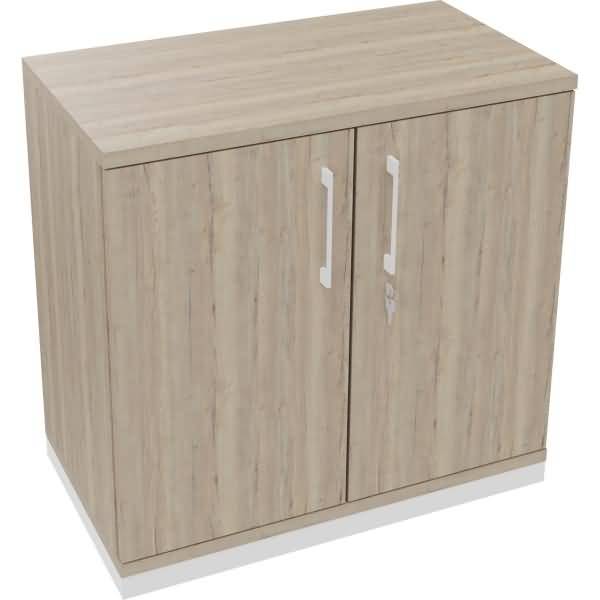 Flügeltürenschrank 2OH B800xT442xH781 weiß/Eiche Natur