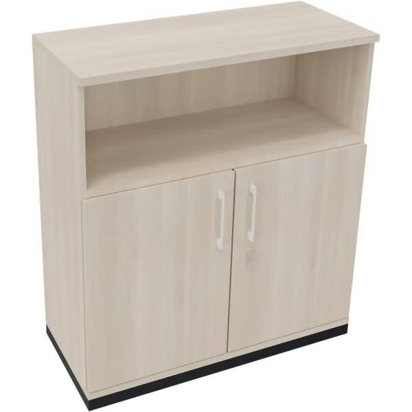 Kombischrank 2OH Tür 1OH Regal B1000xT442xH1133mm anthrazit/Akazie