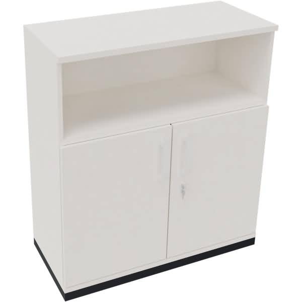 Kombischrank 2OH Tür 1OH Regal B1000xT442xH1133mm anthrazit/Weiß