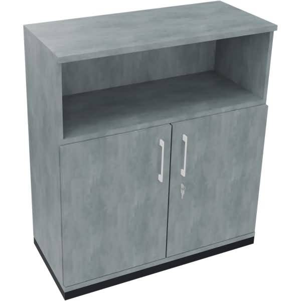 Kombischrank 2OH Tür 1OH Regal B1000xT442xH1133mm anthrazit/Beton