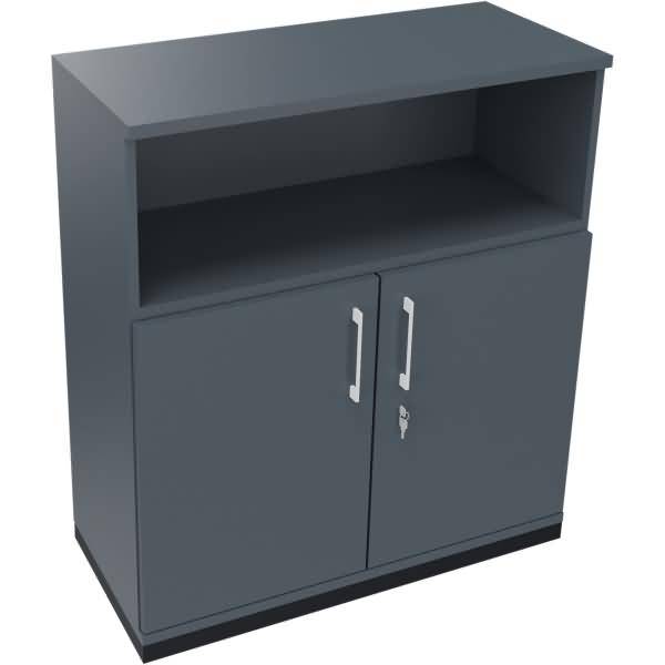 Kombischrank 2OH Tür 1OH Regal B1000xT442xH1133mm anthrazit/Lavagrau