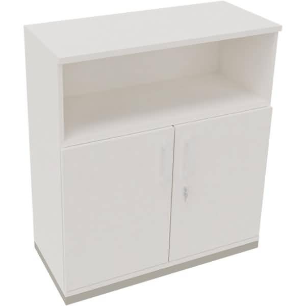 Kombischrank 2OH Tür 1OH Regal B1000xT442xH1133mm silber/weiß