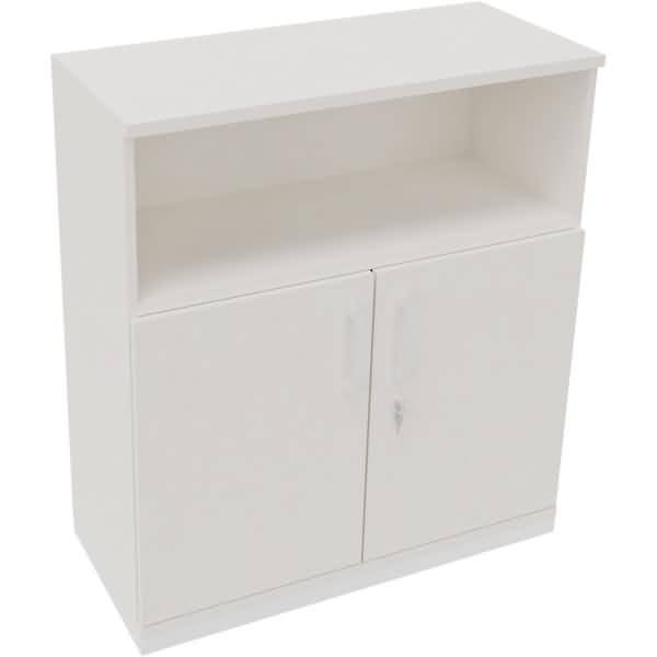 Kombischrank 2OH Tür 1OH Regal B1000xT442xH1133mm weiß/Weiß