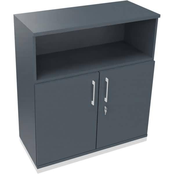 Kombischrank 2OH Tür 1OH Regal B1000xT442xH1133mm weiß/Lavagrau