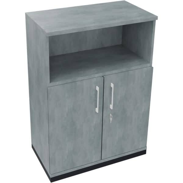Kombischrank 2OH Tür 1OH Regal B800xT442xH1133mm anthrazit/Beton