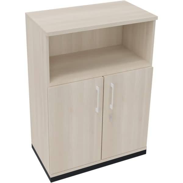 Kombischrank 2OH Tür 1OH Regal B800xT442xH1133mm anthrazit/Akazie