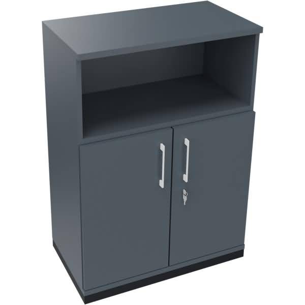 Kombischrank 2OH Tür 1OH Regal B800xT442xH1133mm anthrazit/Lavagrau
