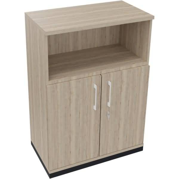 Kombischrank 2OH Tür 1OH Regal B800xT442xH1133mm anthrazit/Eiche Natur