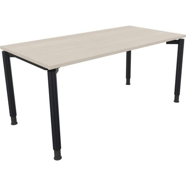 Schreibtisch Vierfuß Rundrohr B1600xT800xH680-820 anthrazit/Akazie hell