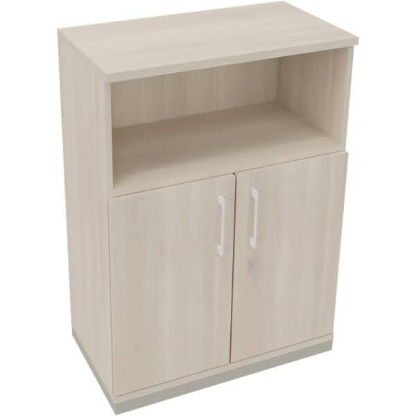 Kombischrank 2OH Tür 1OH Regal B800xT442xH1133mm silber/Akazie