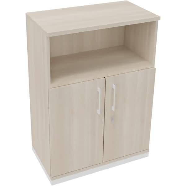 Kombischrank 2OH Tür 1OH Regal B800xT442xH1133mm weiß/Akazie