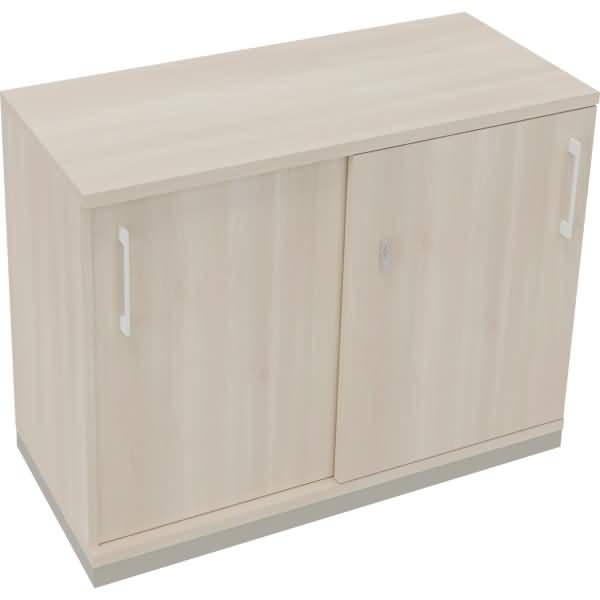 Schiebetürenschrank 2OH B1000xT442xH781mm silber/Akazie hell