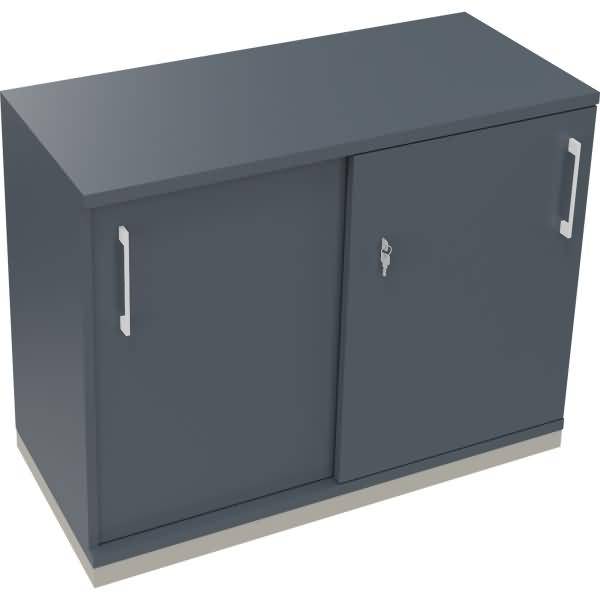 Schiebetürenschrank 2OH B1000xT442xH781mm silber/Lavagrau