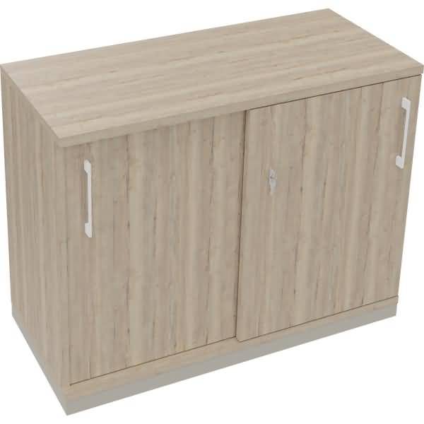 Schiebetürenschrank 2OH B1000xT442xH781mm silber/Eiche Natur