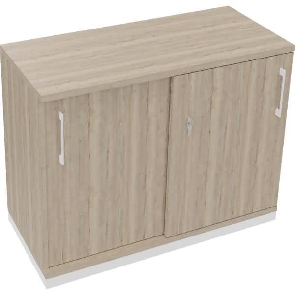Schiebetürenschrank 2OH B1000xT442xH781mm weiß/Eiche Natur