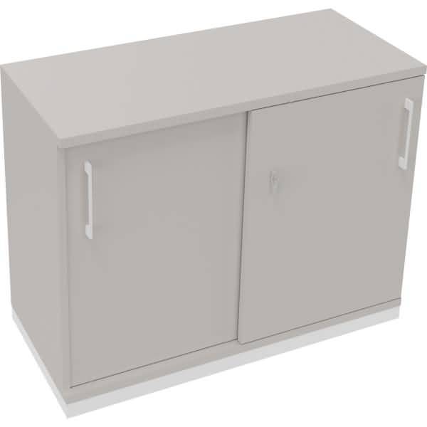 Schiebetürenschrank 2OH B1000xT442xH781mm weiß/Lichtgrau
