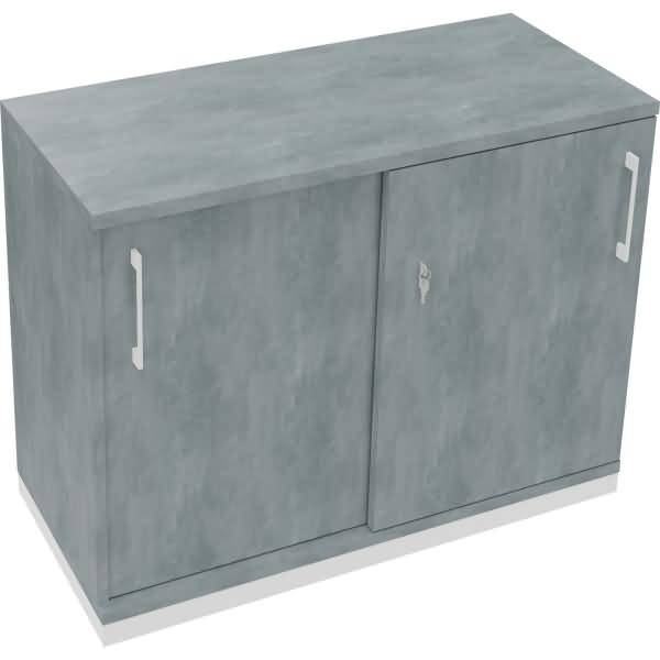 Schiebetürenschrank 2OH B1000xT442xH781mm weiß/Beton hell