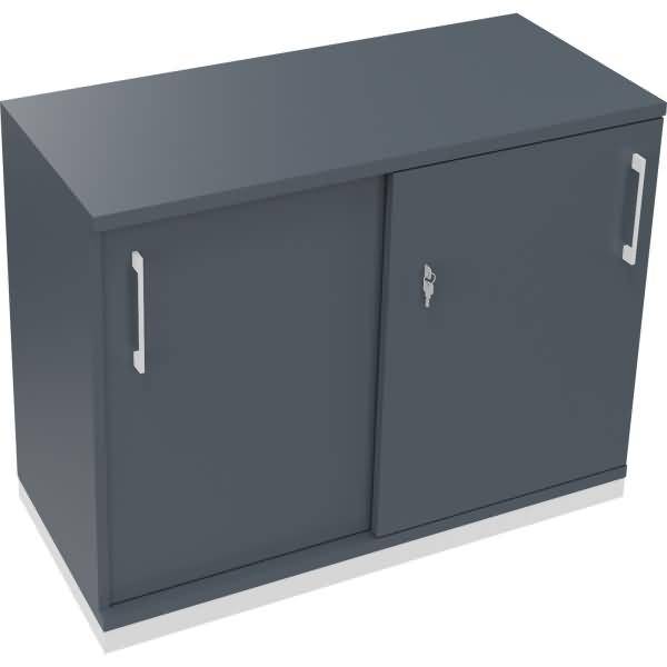 Schiebetürenschrank 2OH B1000xT442xH781mm weiß/Lavagrau