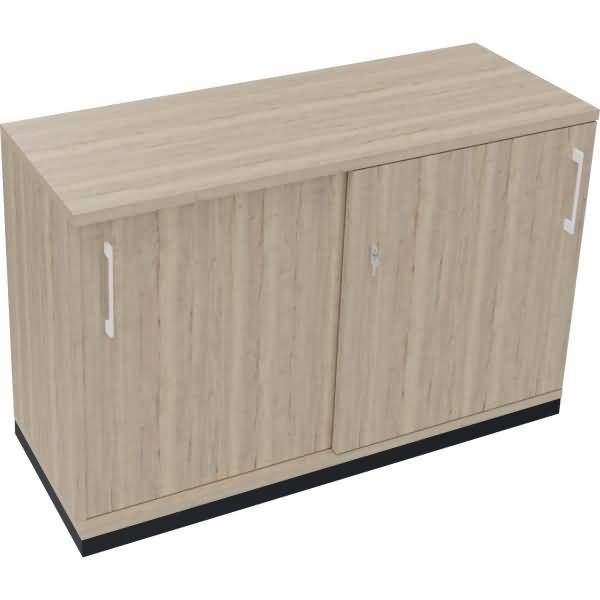 Schiebetürenschrank 2OH B1200xT442xH781mm anthrazit/Eiche Natur