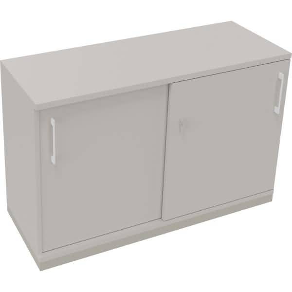 Schiebetürenschrank 2OH B1200xT442xH781mm silber/Lichtgrau
