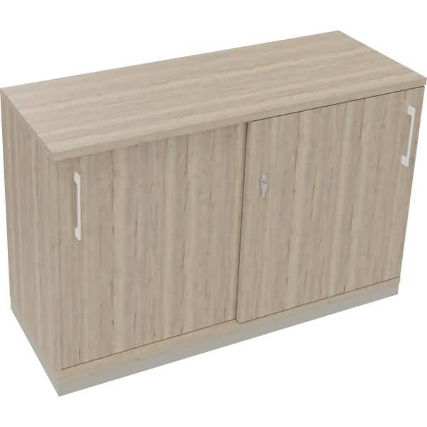 Schiebetürenschrank 2OH B1200xT442xH781mm silber/Eiche Natur