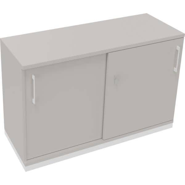 Schiebetürenschrank 2OH B1200xT442xH781mm weiß/Lichtgrau