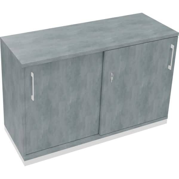 Schiebetürenschrank 2OH B1200xT442xH781mm weiß/Beton hell