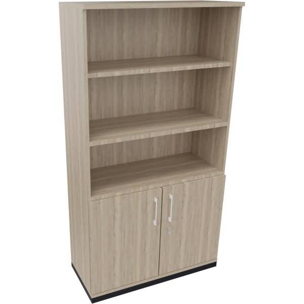 Kombischrank 2OH Tür 3OH Regal B1000xT442xH1869mm anthrazit/Eiche Natur