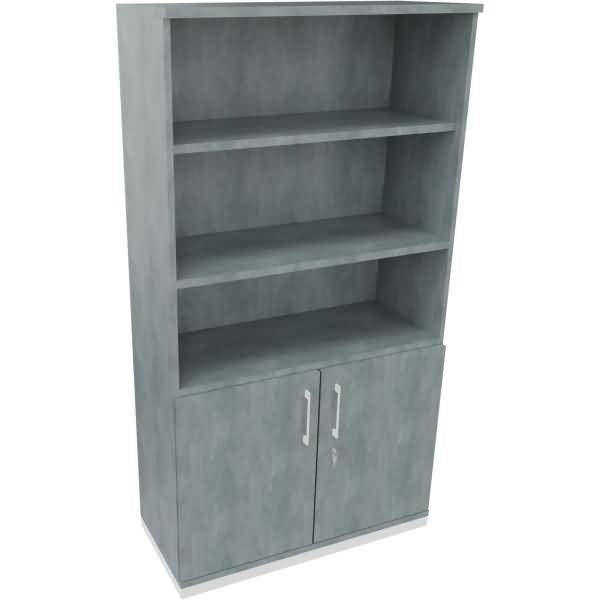 Kombischrank 2OH Tür 3OH Regal B1000xT442xH1869mm weiß/Beton
