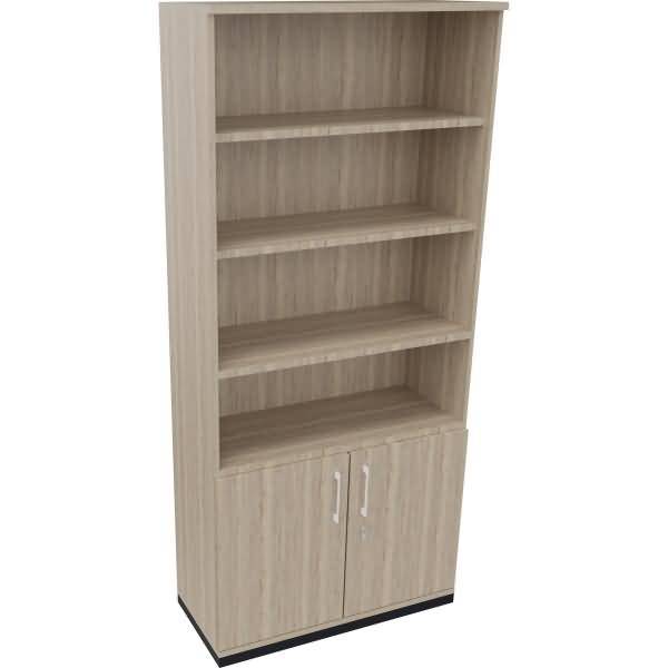 Kombischrank 2OH Tür 4OH Regal B1000xT442xH2221mm anthrazit/Eiche Natur