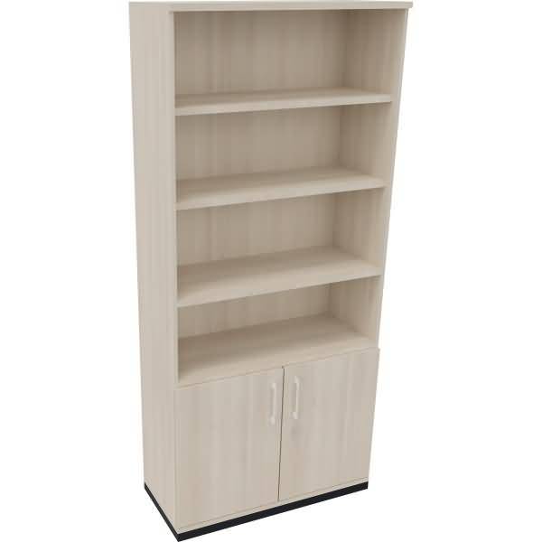 Kombischrank 2OH Tür 4OH Regal B1000xT442xH2221mm anthrazit/Akazie
