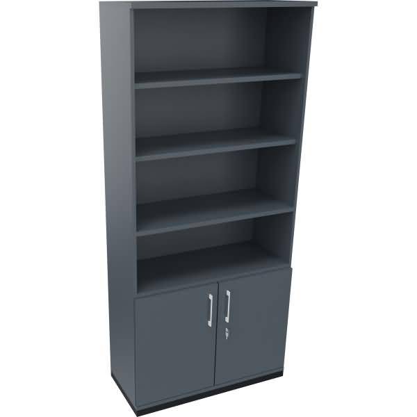 Kombischrank 2OH Tür 4OH Regal B1000xT442xH2221mm anthrazit/Lavagrau