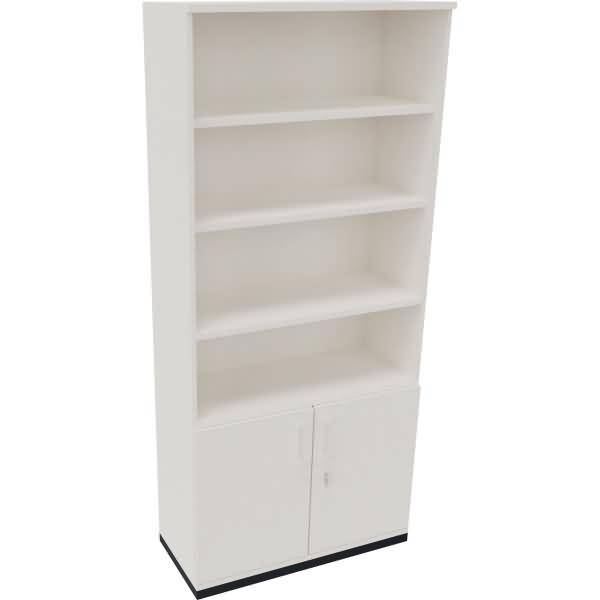 Kombischrank 2OH Tür 4OH Regal B1000xT442xH2221mm anthrazit/Weiß