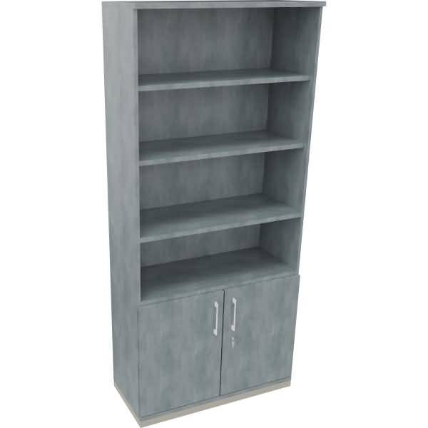 Kombischrank 2OH Tür 4OH Regal B1000xT442xH2221mm silber/Beton