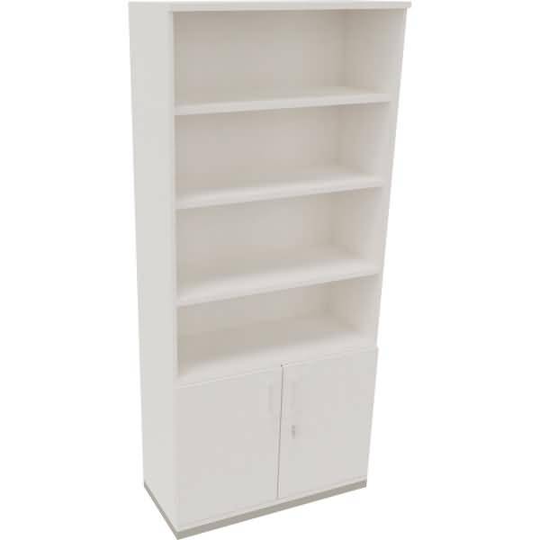 Kombischrank 2OH Tür 4OH Regal B1000xT442xH2221mm silber/weiß