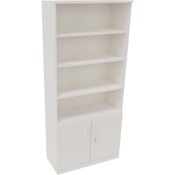 Kombischrank 2OH Tür 4OH Regal B1000xT442xH2221mm weiß/Weiß
