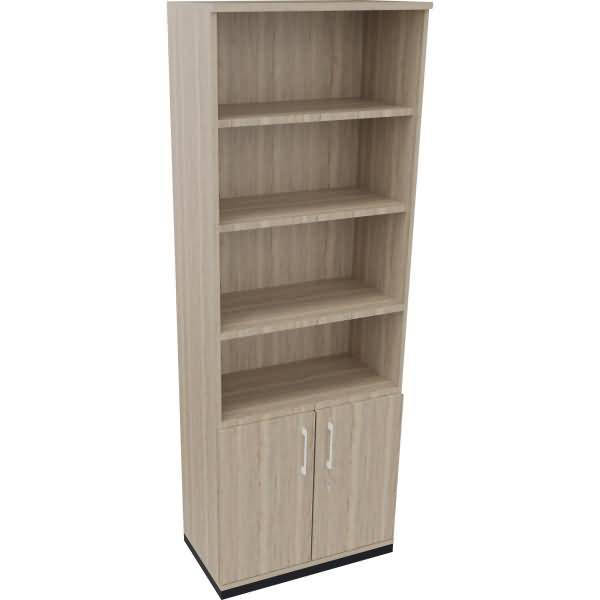 Kombischrank 2OH Tür 4OH Regal B800xT442xH2221mm anthrazit/Eiche Natur