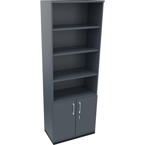 Kombischrank 2OH Tür 4OH Regal B800xT442xH2221mm anthrazit/Lavagrau