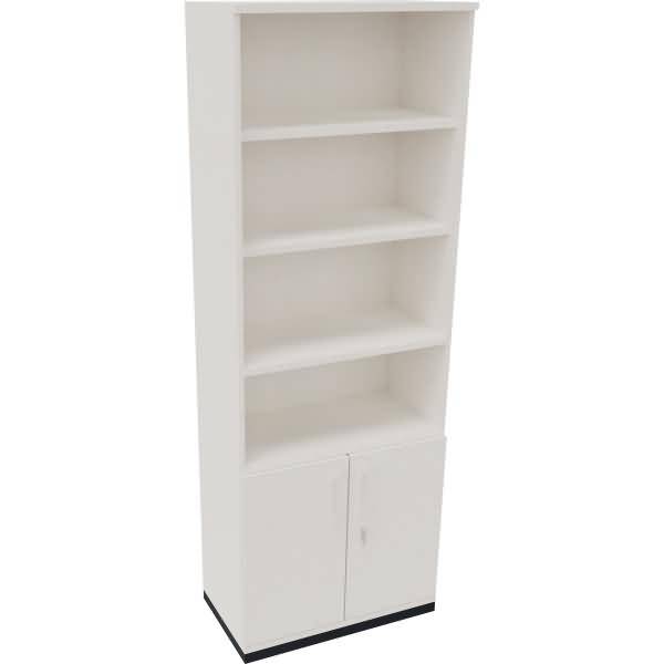 Kombischrank 2OH Tür 4OH Regal B800xT442xH2221mm anthrazit/Weiß