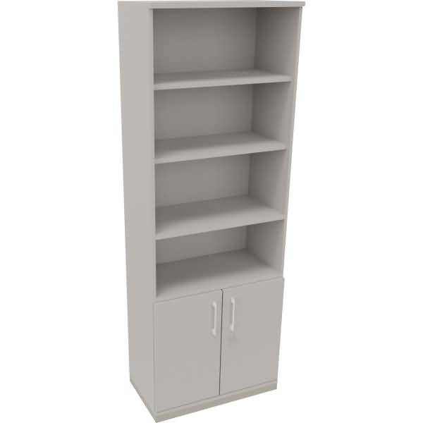 Kombischrank 2OH Tür 4OH Regal B800xT442xH2221mm silber/Lichtgrau