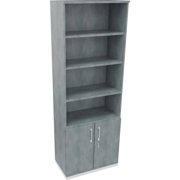 Kombischrank 2OH Tür 4OH Regal B800xT442xH2221mm weiß/Beton