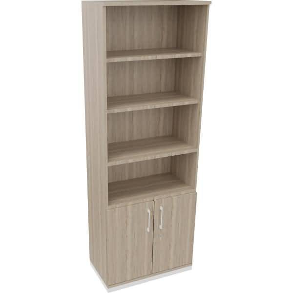 Kombischrank 2OH Tür 4OH Regal B800xT442xH2221mm weiß/Eiche Natur